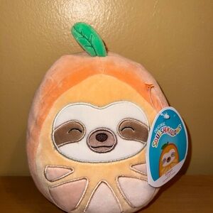 Squishmallows Simon Sloth Plush in Orange